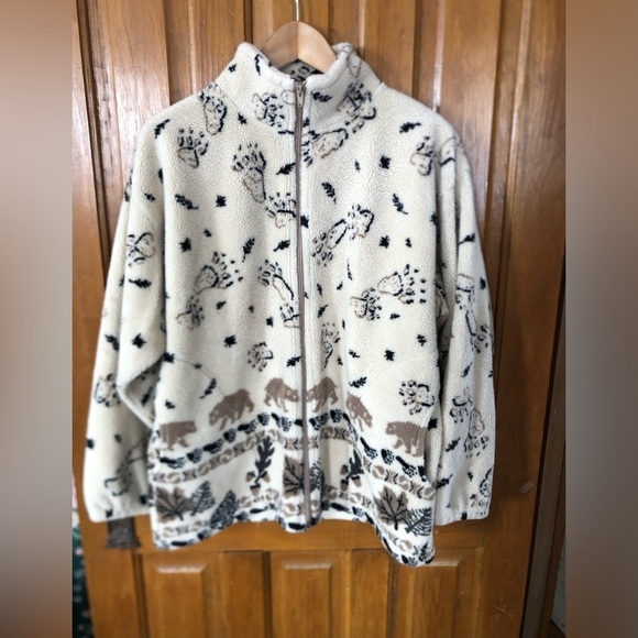 Vtg Brown Bear Print Jacket - Picture 10 of 10